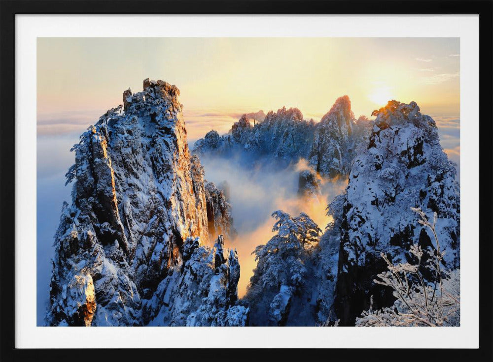 Sonnenaufgang am Berg Huang Shan | Poster
