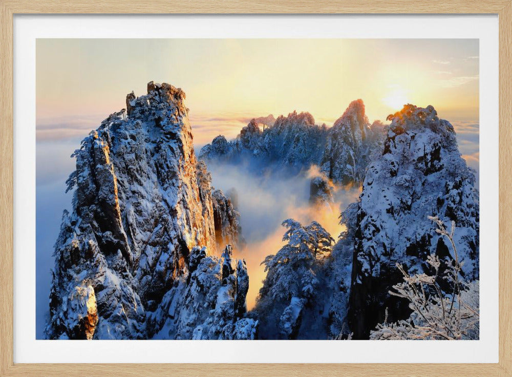 Sonnenaufgang am Berg Huang Shan | Poster
