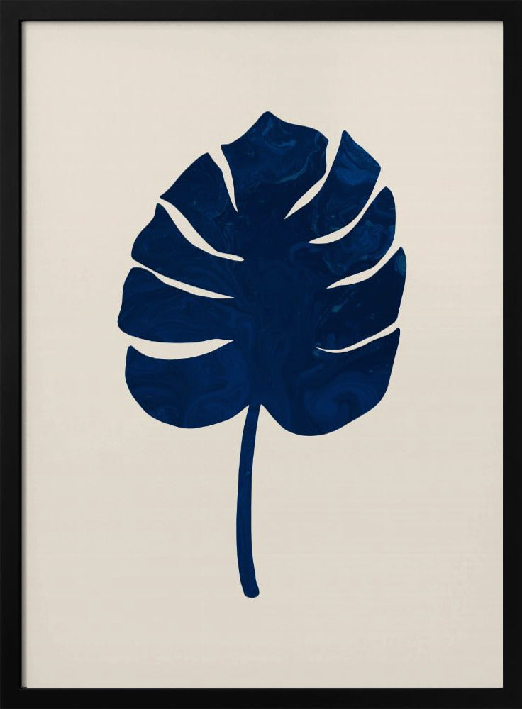 Monstera Marmor Blau | Poster