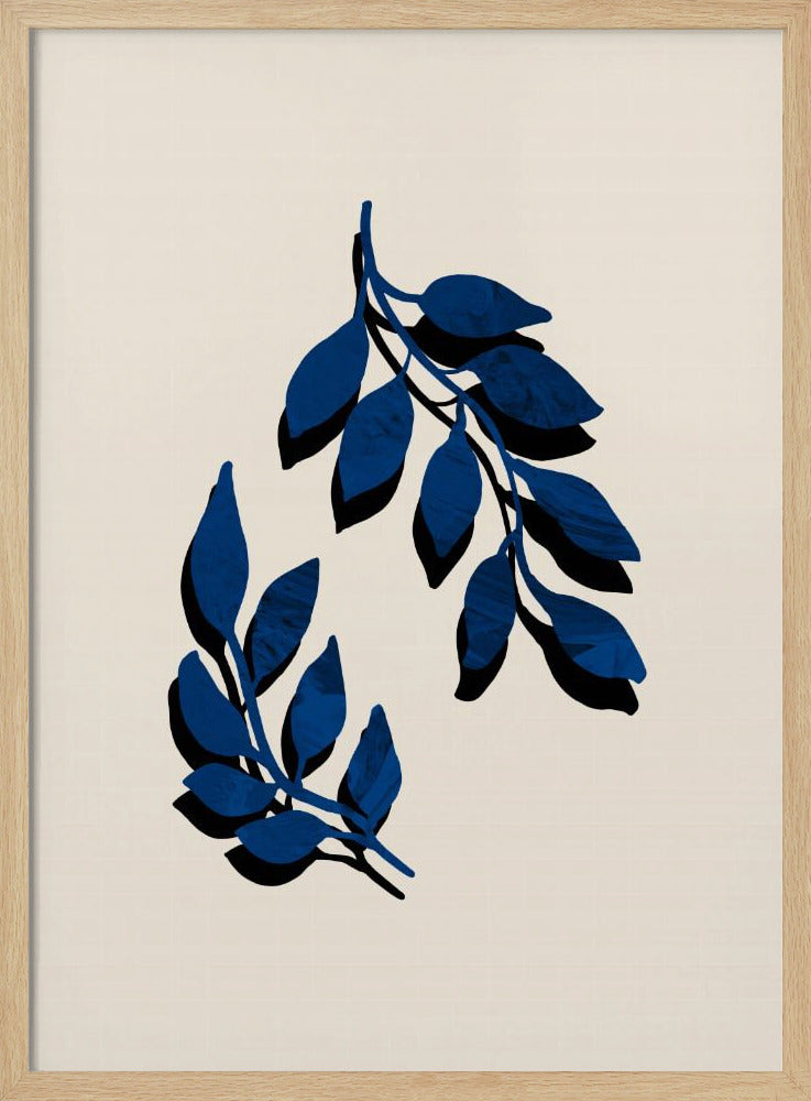 Blauer Zweigpinsel | Poster