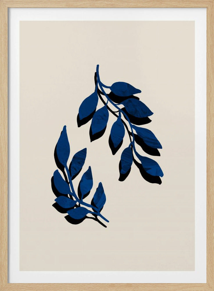 Blauer Zweigpinsel | Poster