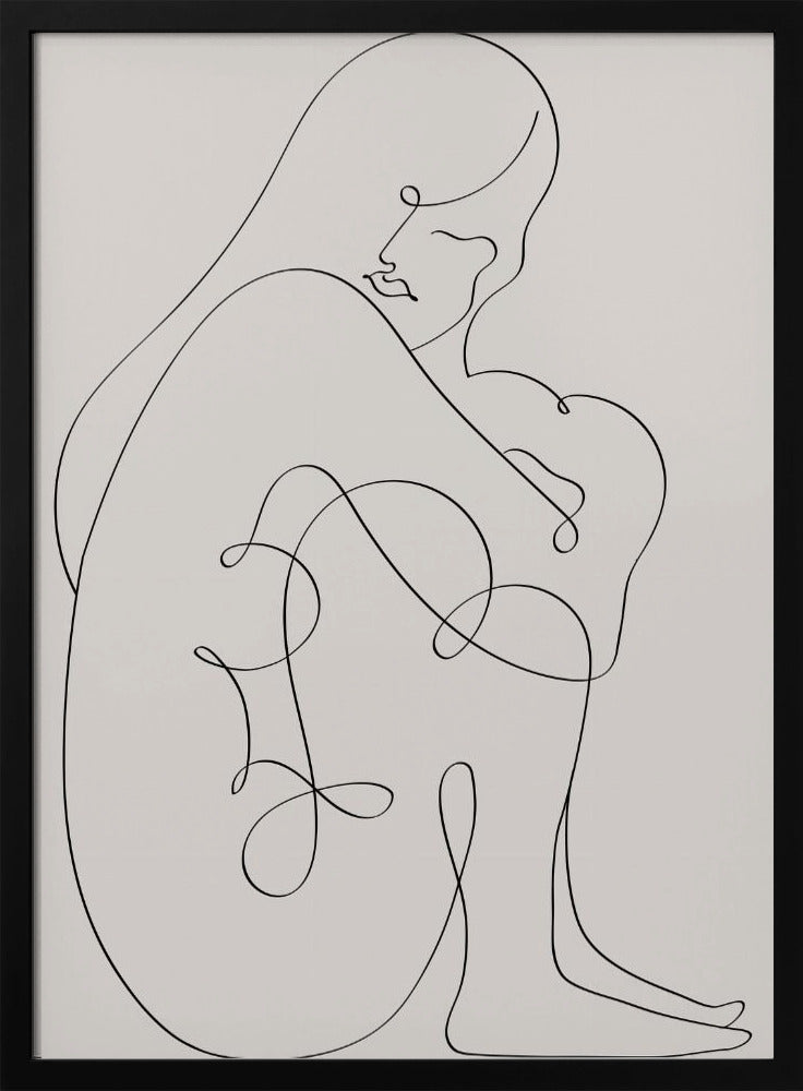 Frau Linien Schwarz | Poster