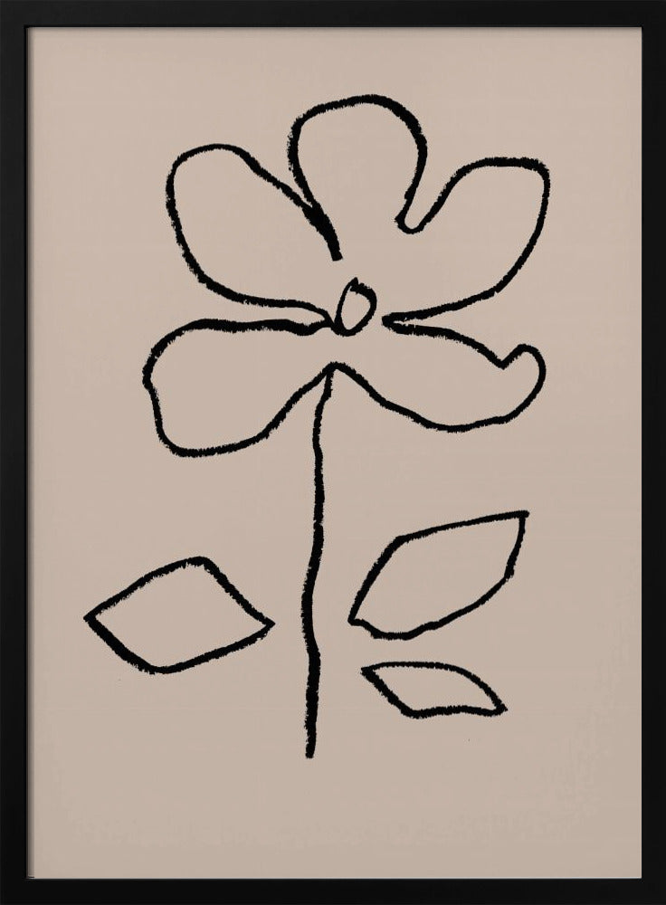 Ölpastellblume Schwarz | Poster