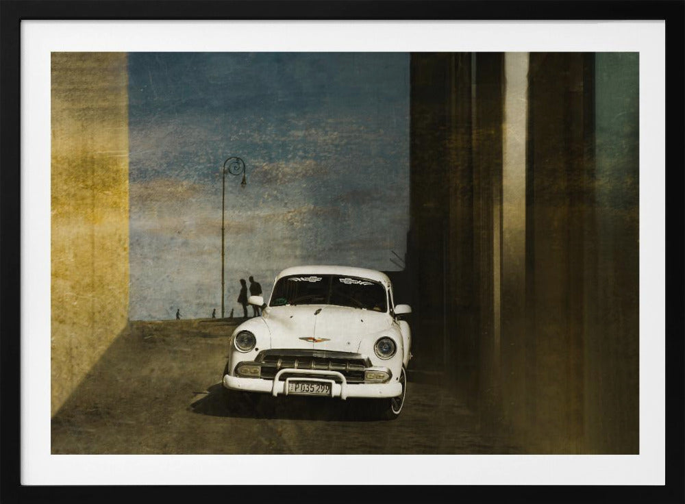 Ein weißes Auto in Havanna | Poster