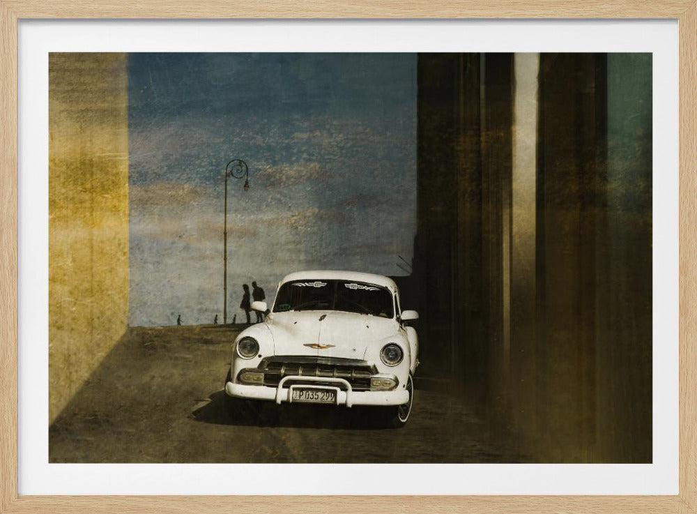 Ein weißes Auto in Havanna | Poster