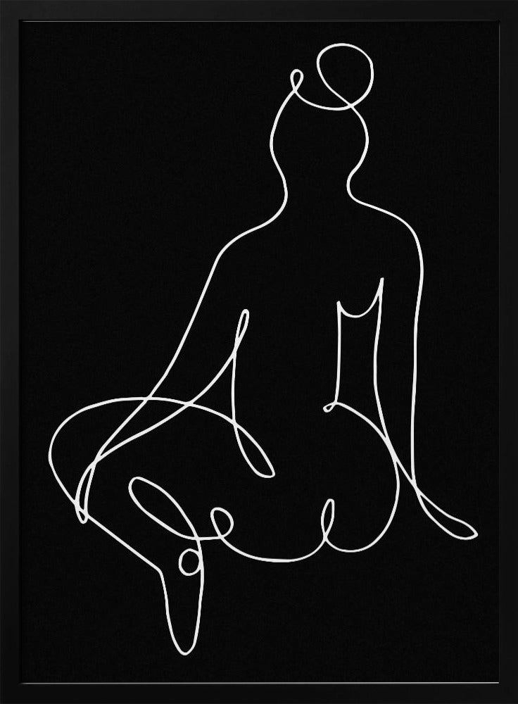 lineart_nude black pica_002_Schwarz | Poster