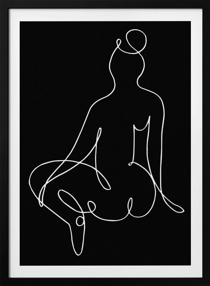 lineart_nude black pica_002_Schwarz | Poster