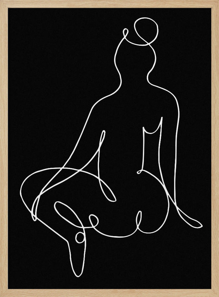 lineart_nude black pica_002_Schwarz | Poster