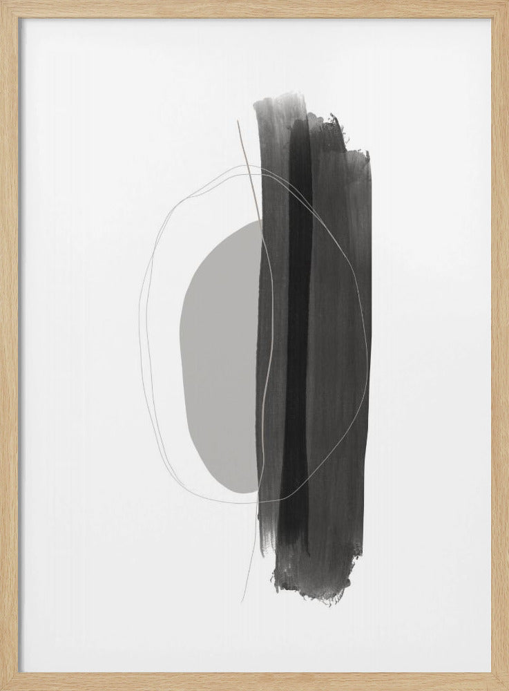Monochrome Pinselstriche | Poster