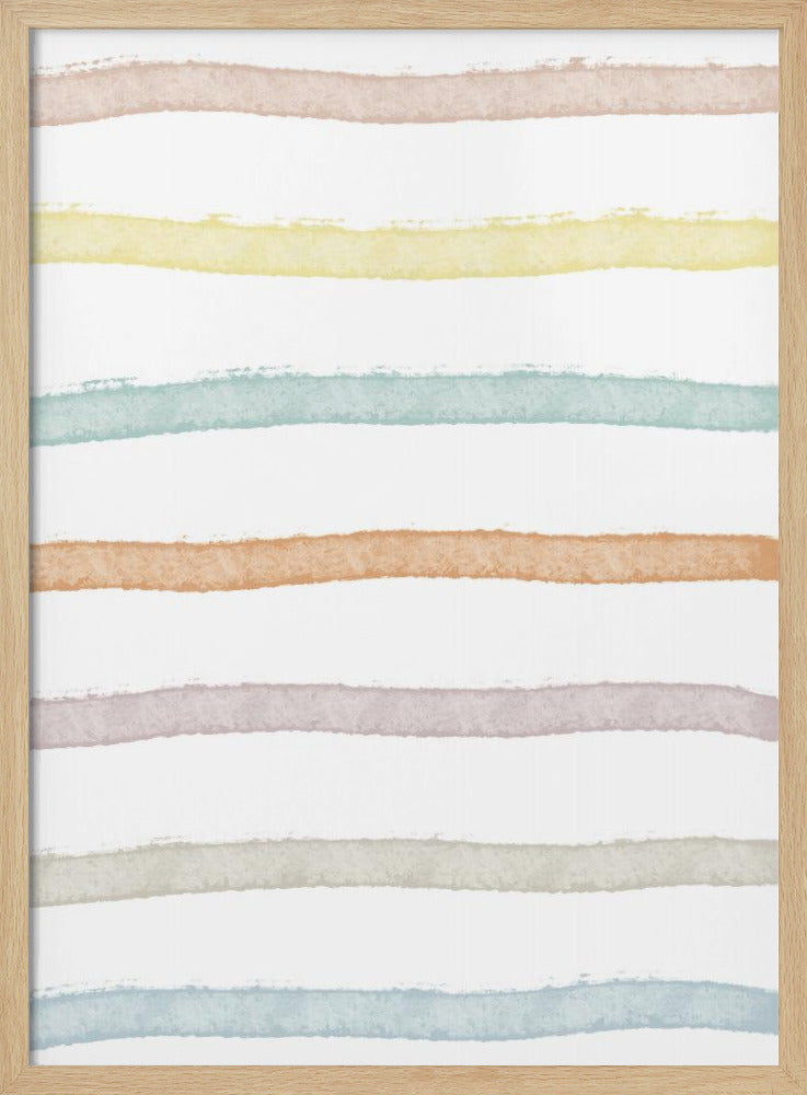 Pastellfarbene Horizontlinien | Poster