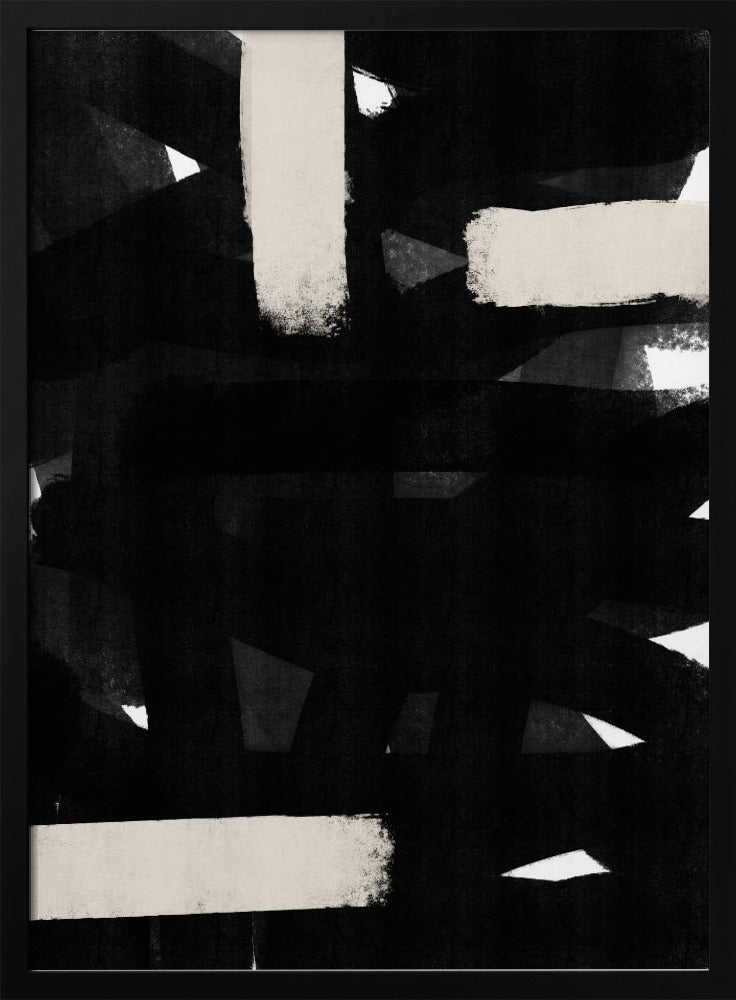 Monochrome Pinselstriche | Poster