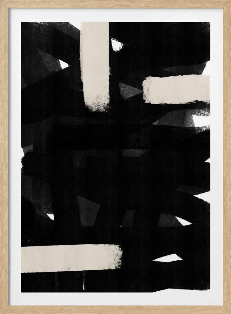 Monochrome Pinselstriche | Poster