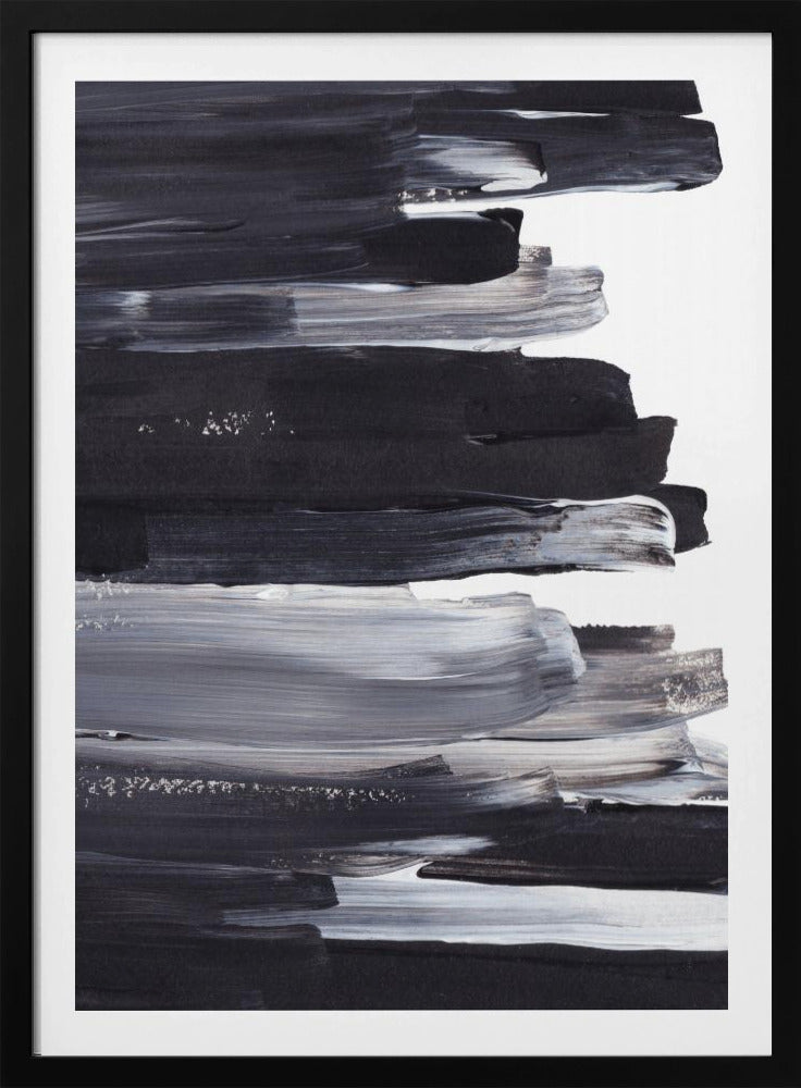 Monochrome Pinselstriche | Poster