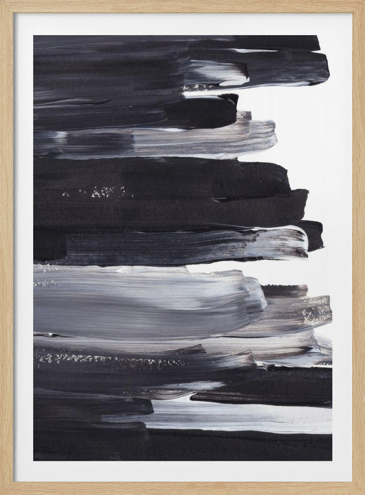 Monochrome Pinselstriche | Poster