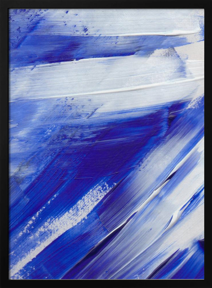 Weiße und blaue Pinselstriche | Poster