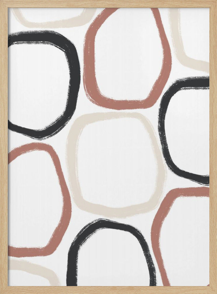 Kreise in Schwarzbeige und Rost | Poster