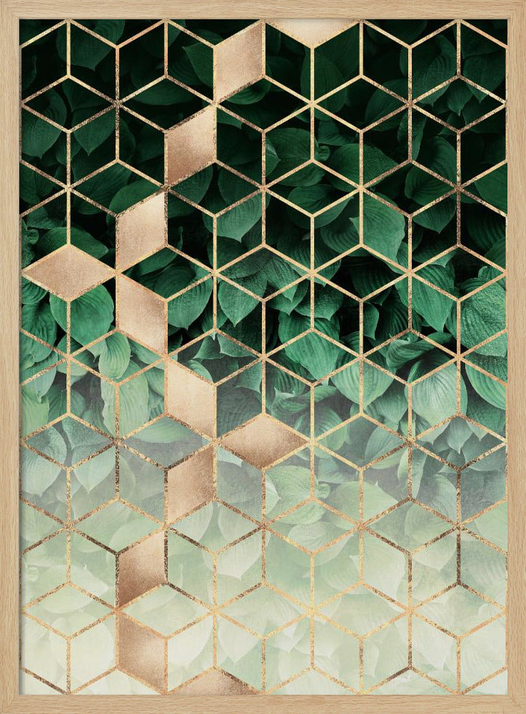 Leaves And Cubes | Poster