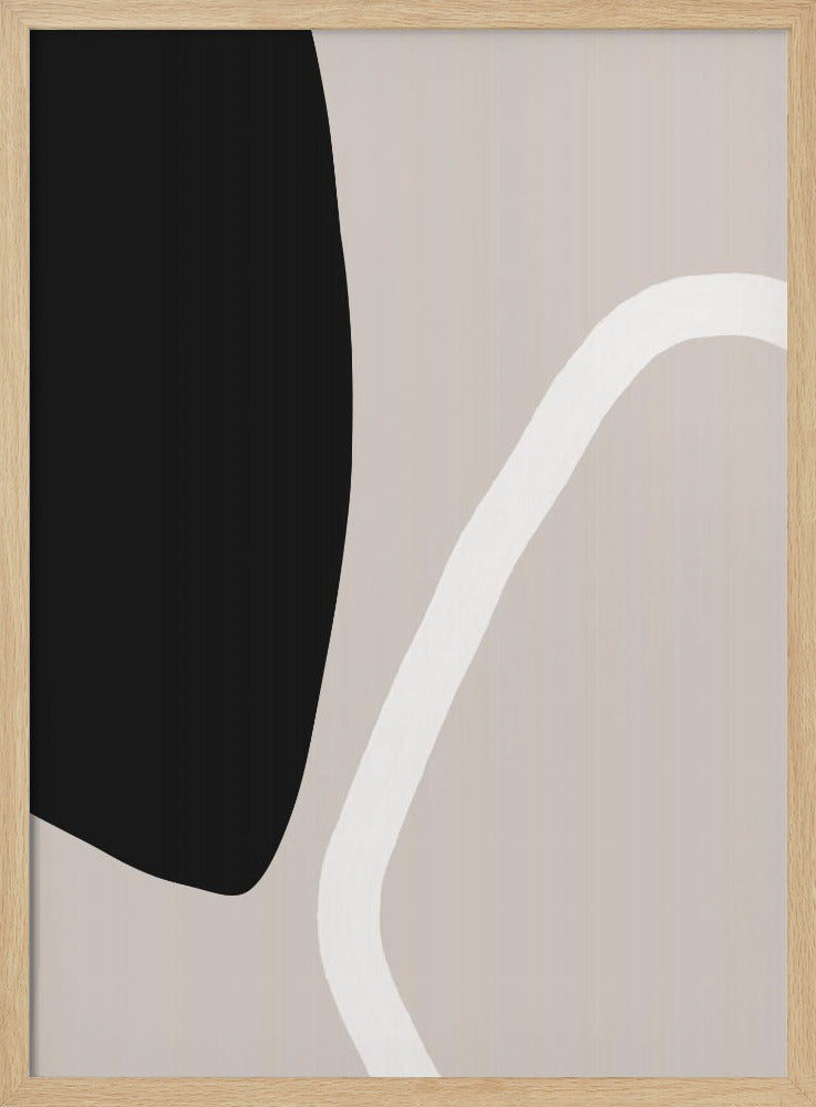 Bold Black Shapes and a White Line | Poster