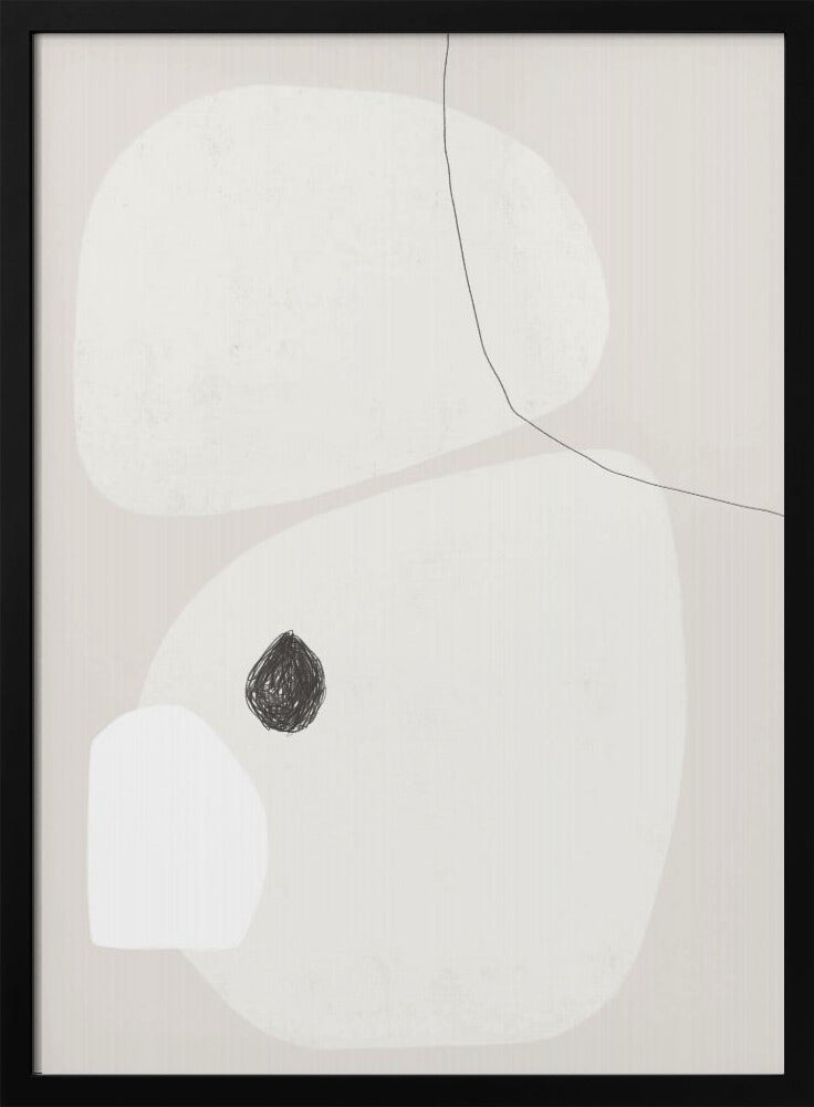 Minimalistische geometrische Formen in Beige und Weiß | Poster