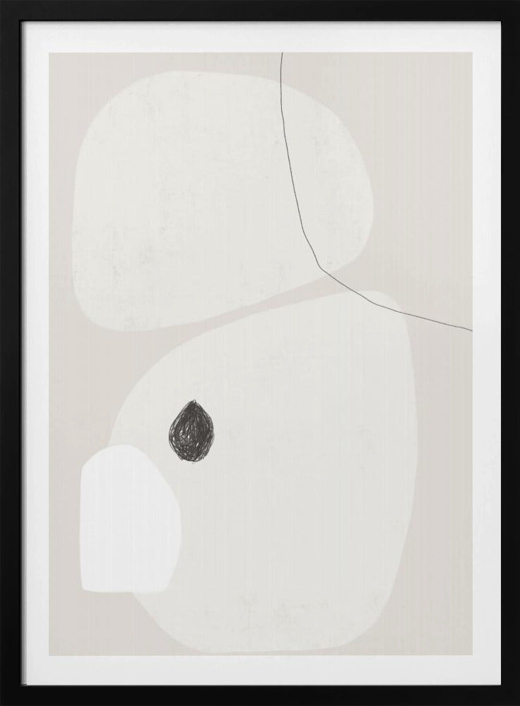 Minimalistische geometrische Formen in Beige und Weiß | Poster