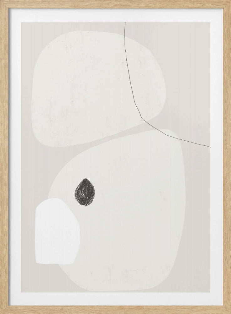 Minimalistische geometrische Formen in Beige und Weiß | Poster