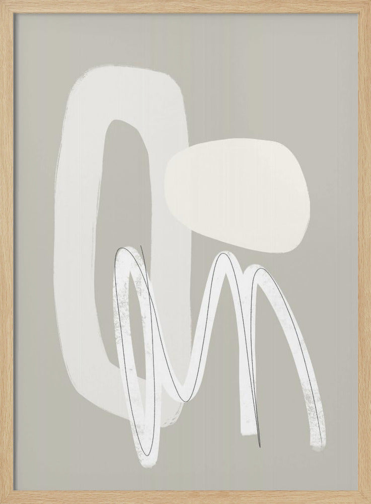 Flowing Curves and Shapes in Neutral Tones | Poster