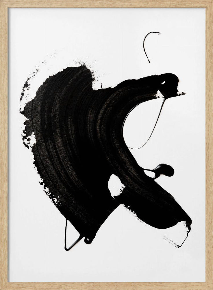 Schwarzer abstrakter Strich | Poster