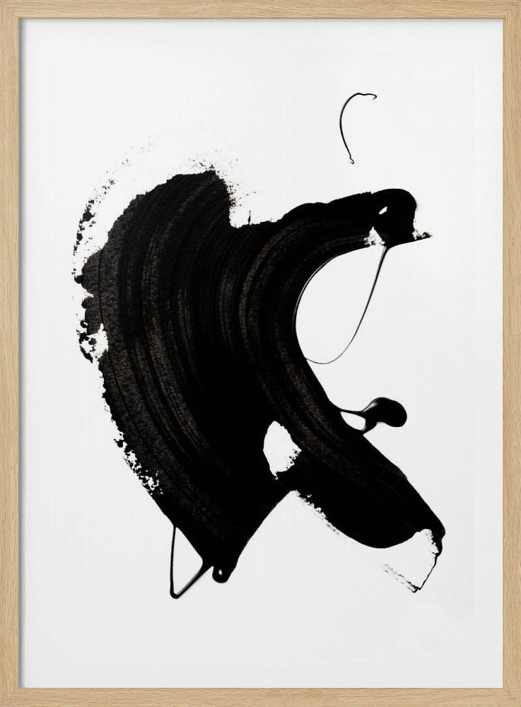Schwarzer abstrakter Strich | Poster