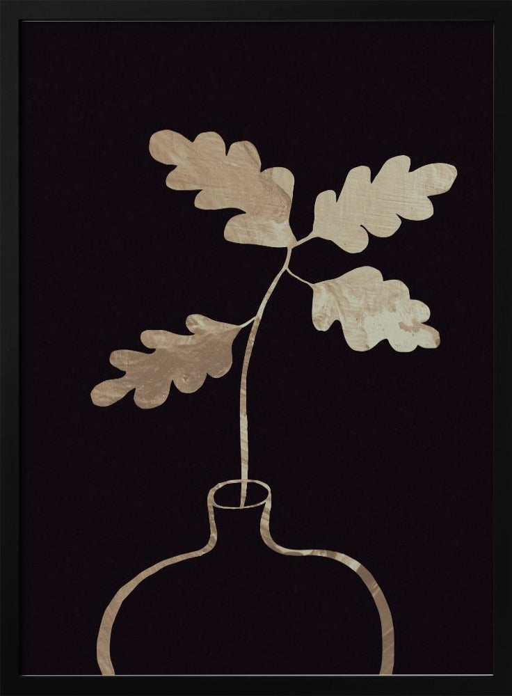 Blätter in Vase_Gold | Poster