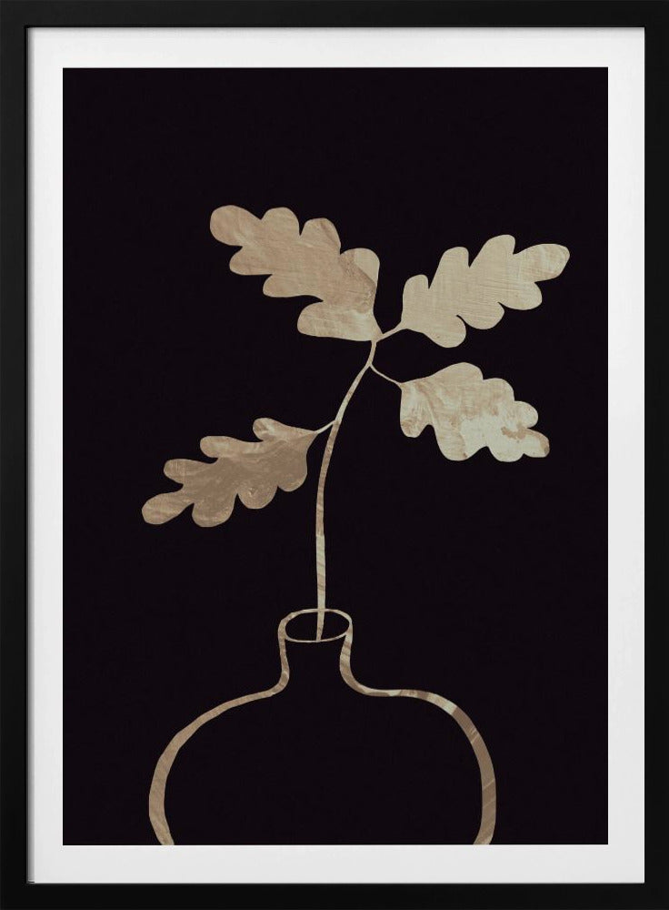 Blätter in Vase_Gold | Poster