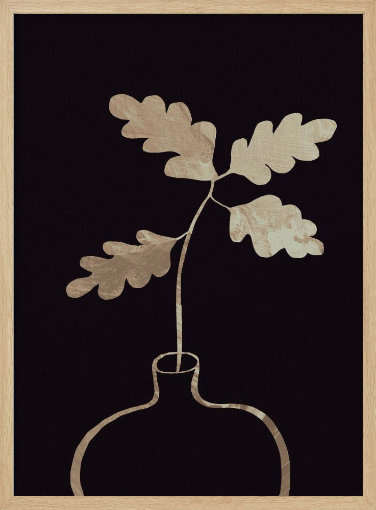 Blätter in Vase_Gold | Poster