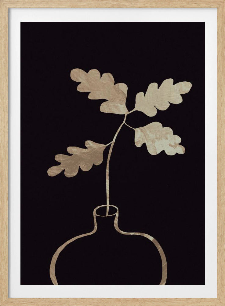 Blätter in Vase_Gold | Poster