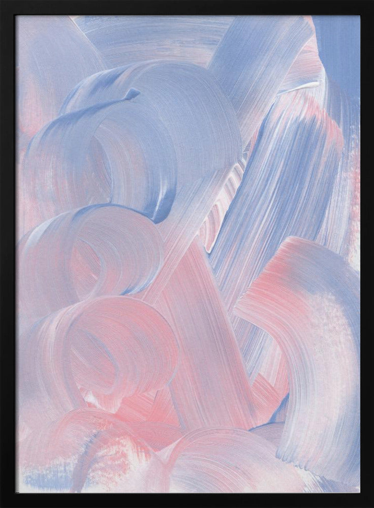 Pastellfarbene Pinselstriche in Blau- und Rosatönen | Poster