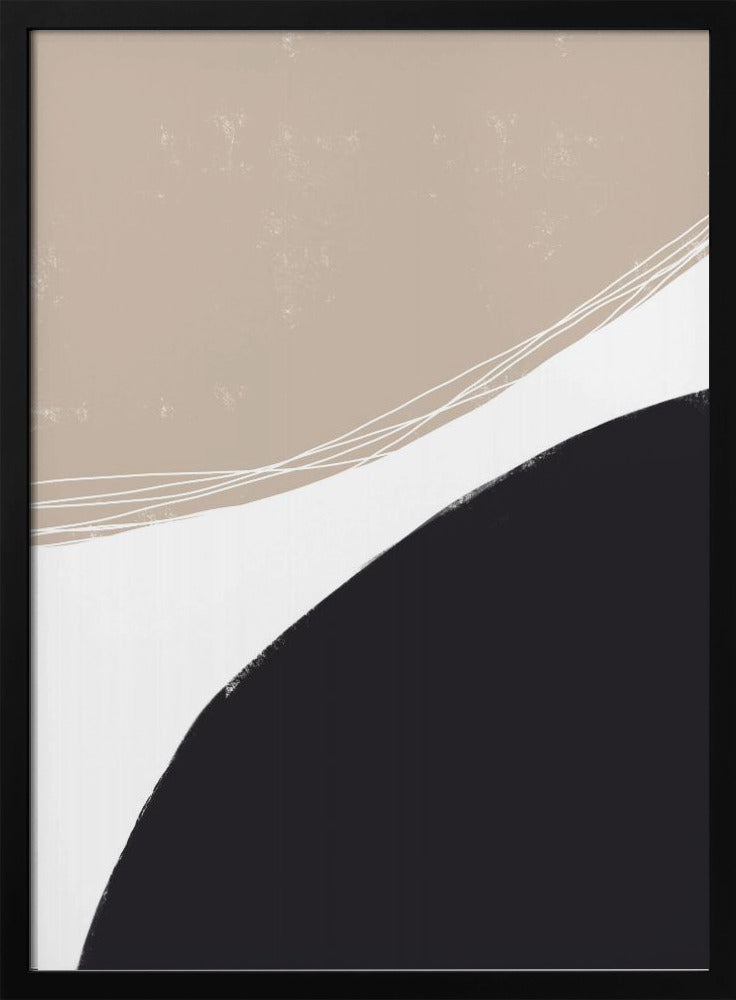 Beige und schwarze organische Formen | Poster
