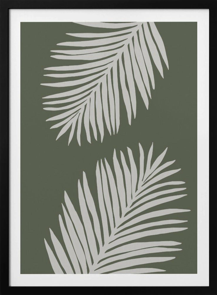 PALMBLATT 06 GRÜN WEISS | Poster