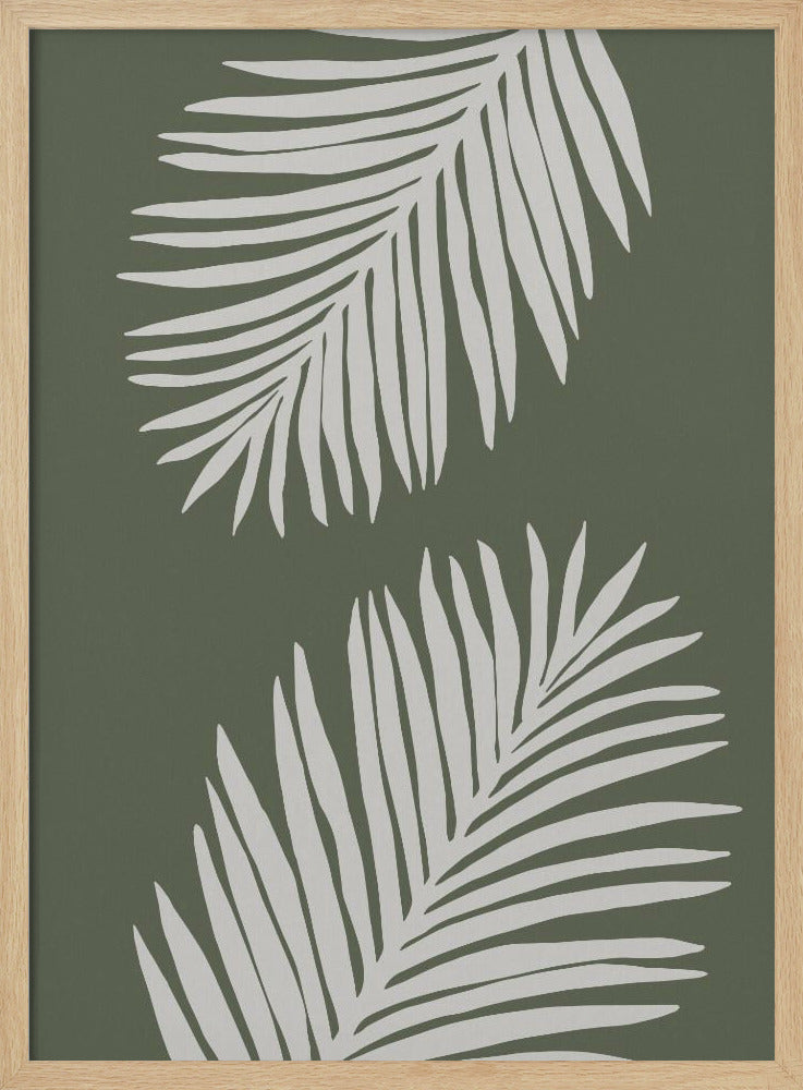 PALMBLATT 06 GRÜN WEISS | Poster
