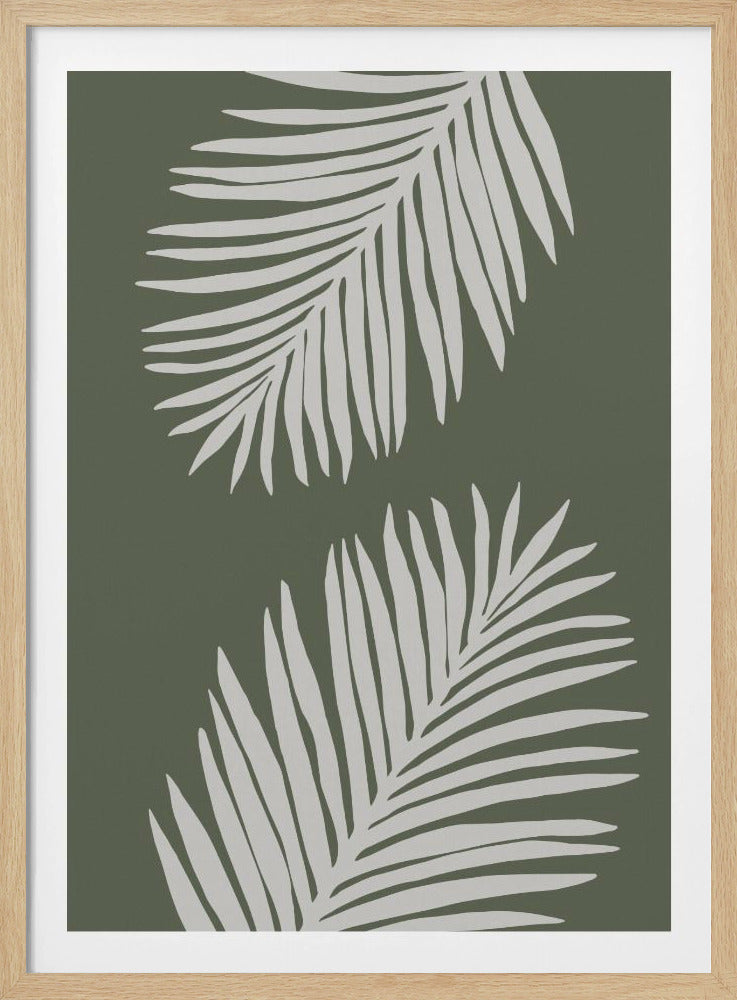 PALMBLATT 06 GRÜN WEISS | Poster