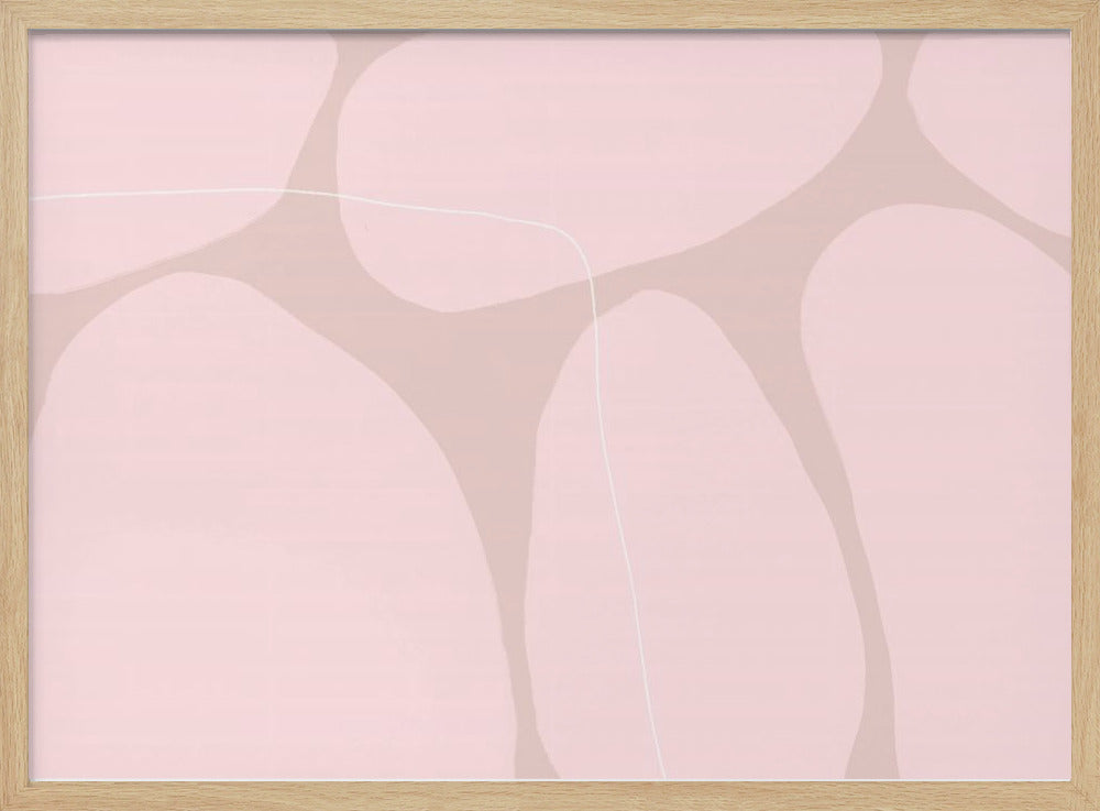 Pink Organic Shapes And Thin White Lines | Poster
