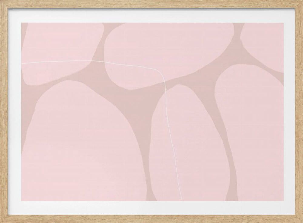 Pink Organic Shapes And Thin White Lines | Poster