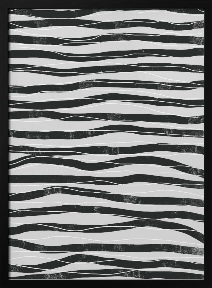 Schwarz-Weiß-Wellenlinien | Poster