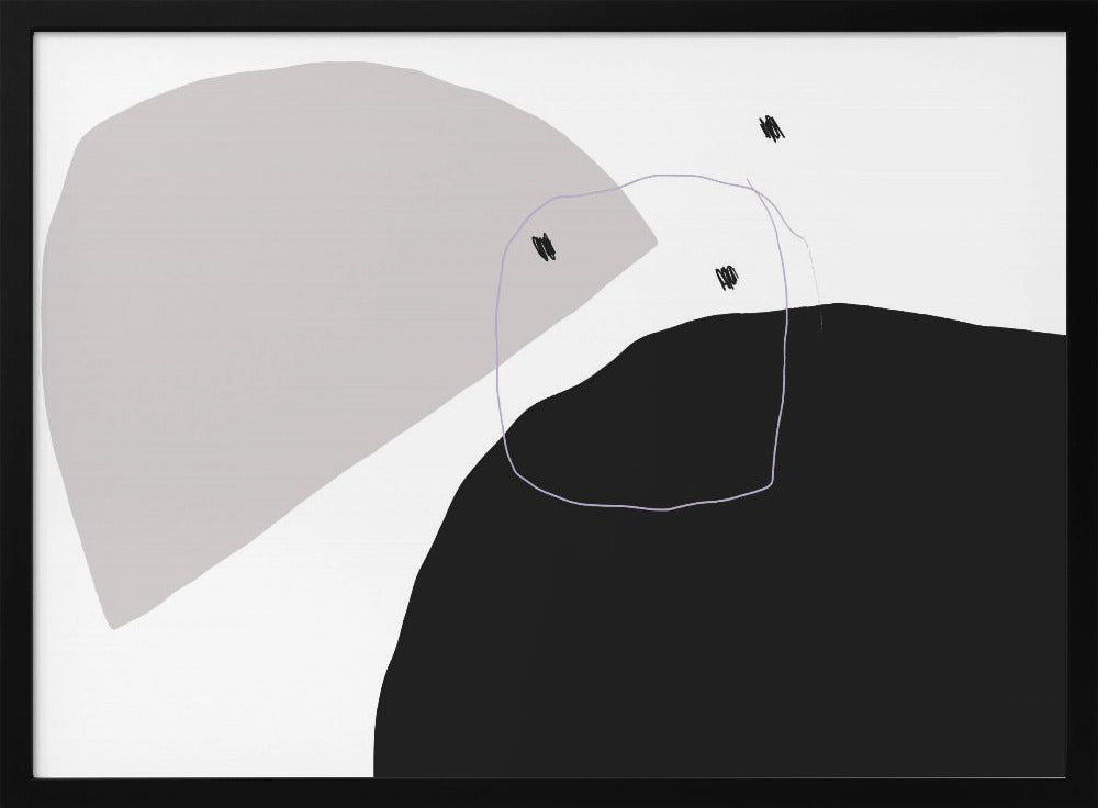 Monochrome schwarze und graue Formen | Poster