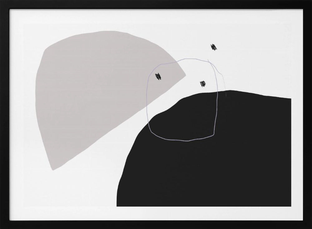 Monochrome schwarze und graue Formen | Poster