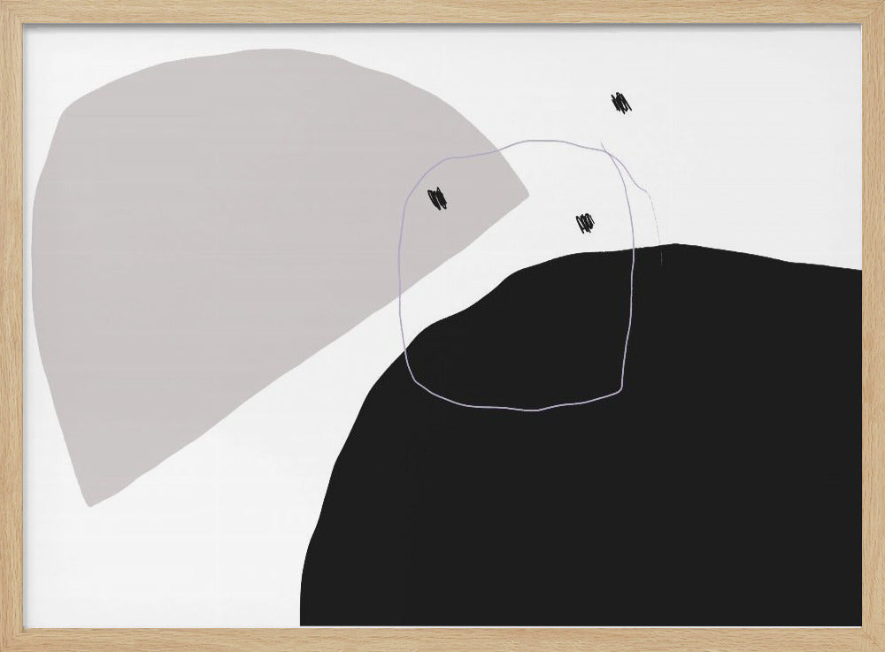 Monochrome schwarze und graue Formen | Poster