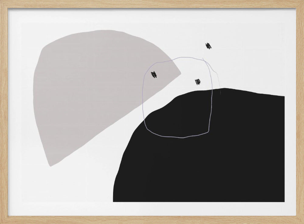 Monochrome schwarze und graue Formen | Poster