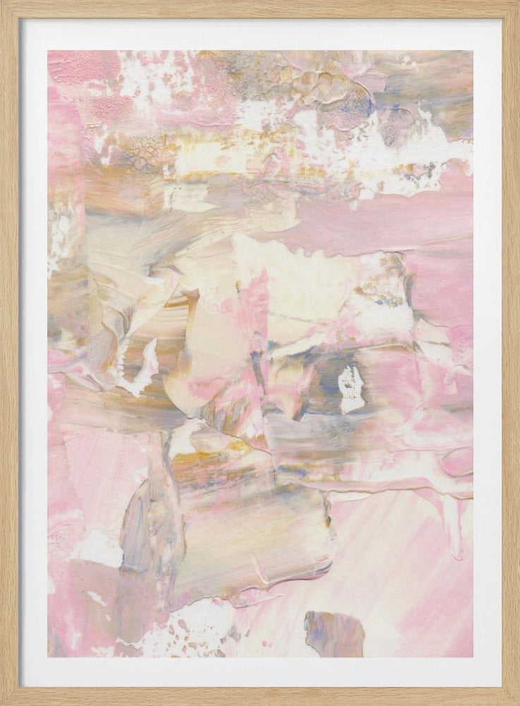Weiche, gedämpfte rosa Pinselstriche | Poster