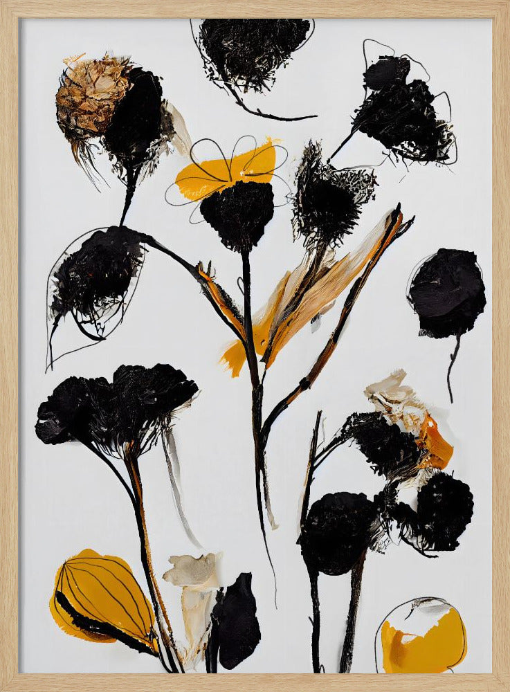 Schwarze Trockenblumen | Poster