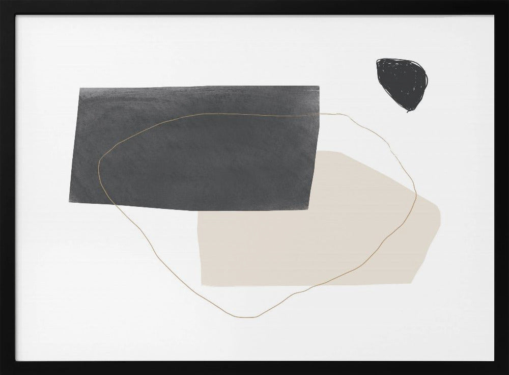 Geometrische Formen in Schwarz, Grau und Beige | Poster
