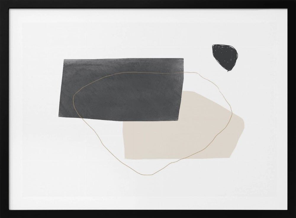 Geometrische Formen in Schwarz, Grau und Beige | Poster