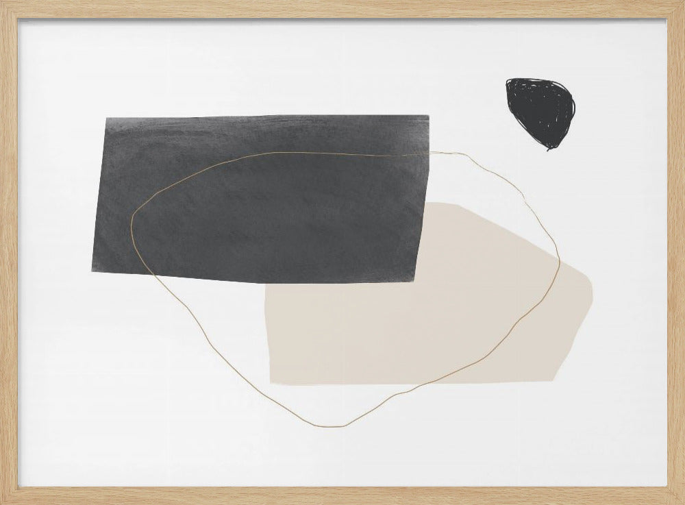 Geometrische Formen in Schwarz, Grau und Beige | Poster