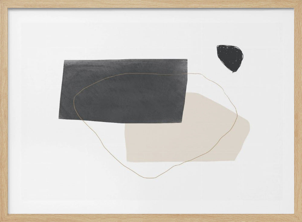 Geometrische Formen in Schwarz, Grau und Beige | Poster